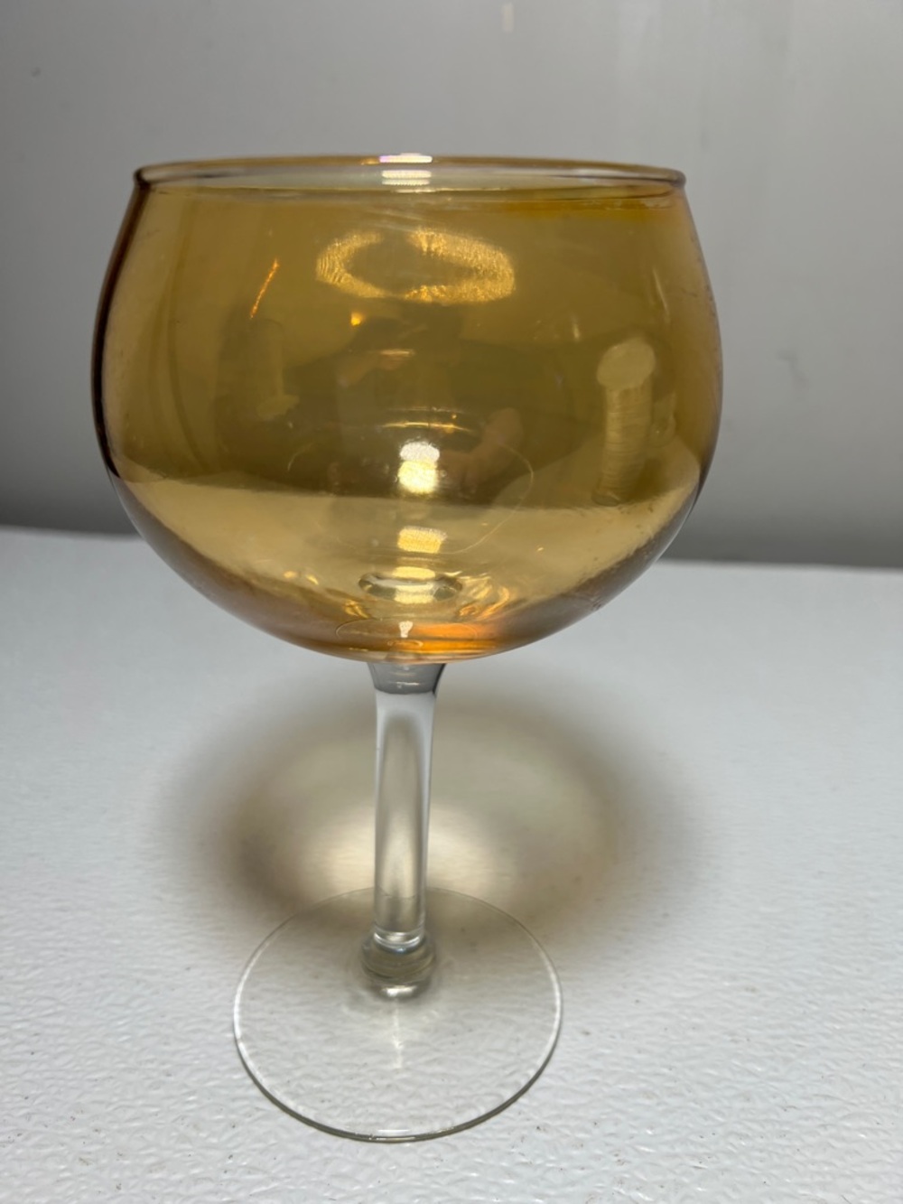Vintage Amber Goblet Wine Glass